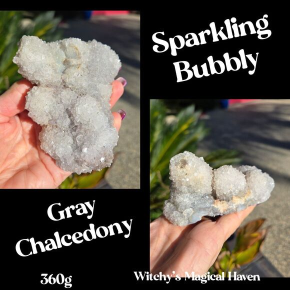 Gray Chalcedony Sparkling Protection Crystal - Picture 6 of 6